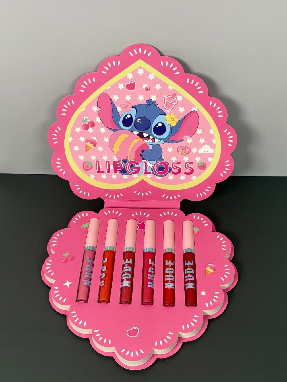 Stitch Lip Gloss 6-Piece Set – Pink Makeup Gift